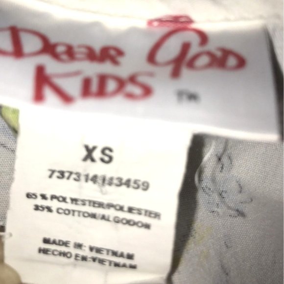 Dear God Kids Scrub Small White Raglan Sleeves 2 pockets V neck poly Cotton SNAG - Picture 3 of 8